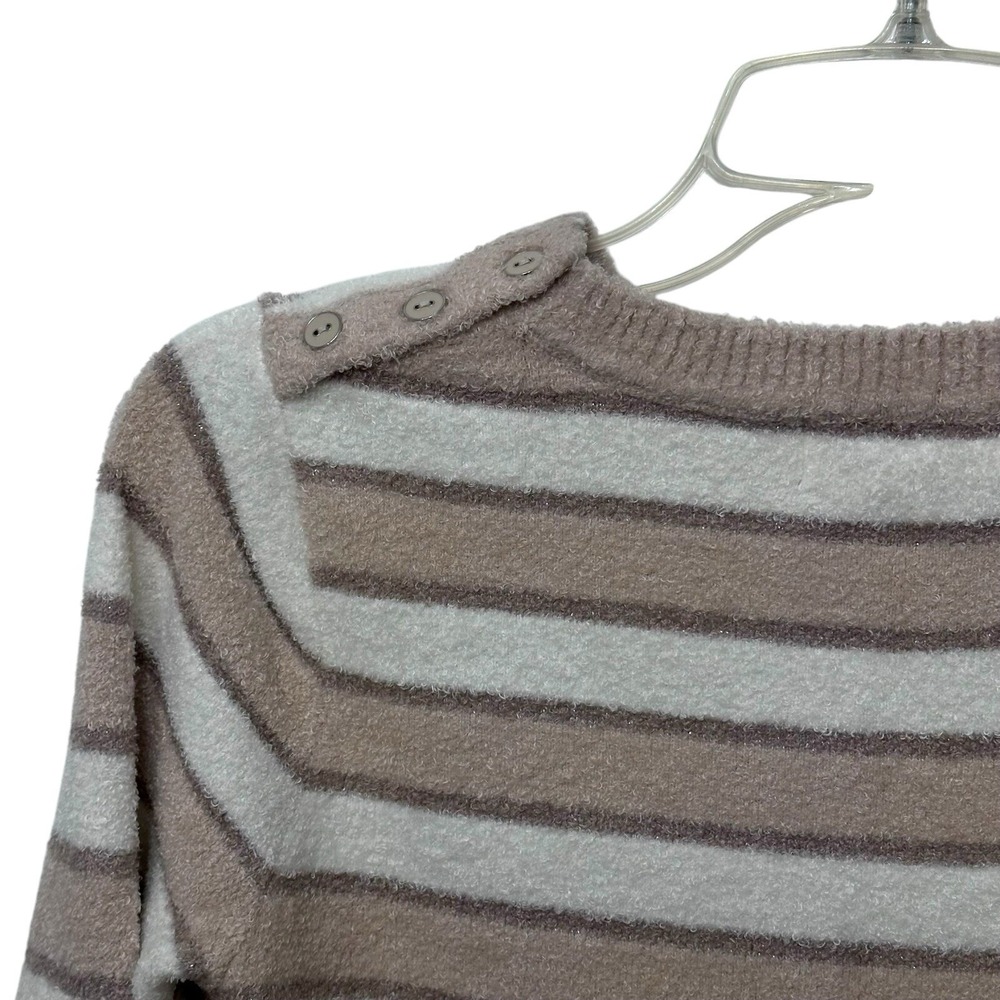 Barefoot Dreams Cozy Chic Crewneck Pullover Sweater Womens Small‎ Striped - Picture 4 of 10